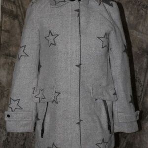 Coffe Shop girls junior gray stars coat size L